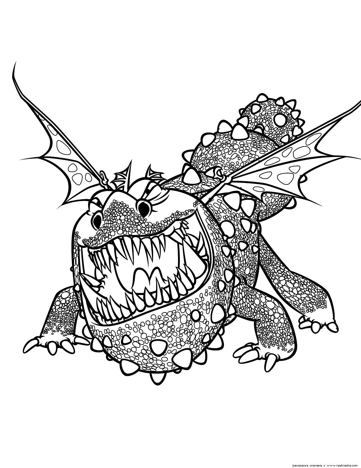 Раскраска Раскраска Дракон Громмель. Раскраска Как приручить дракона, раскраска для детей скачать бесплатно. мифические существа