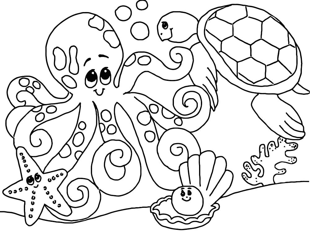 Раскраска Осьминог и черепашка. 