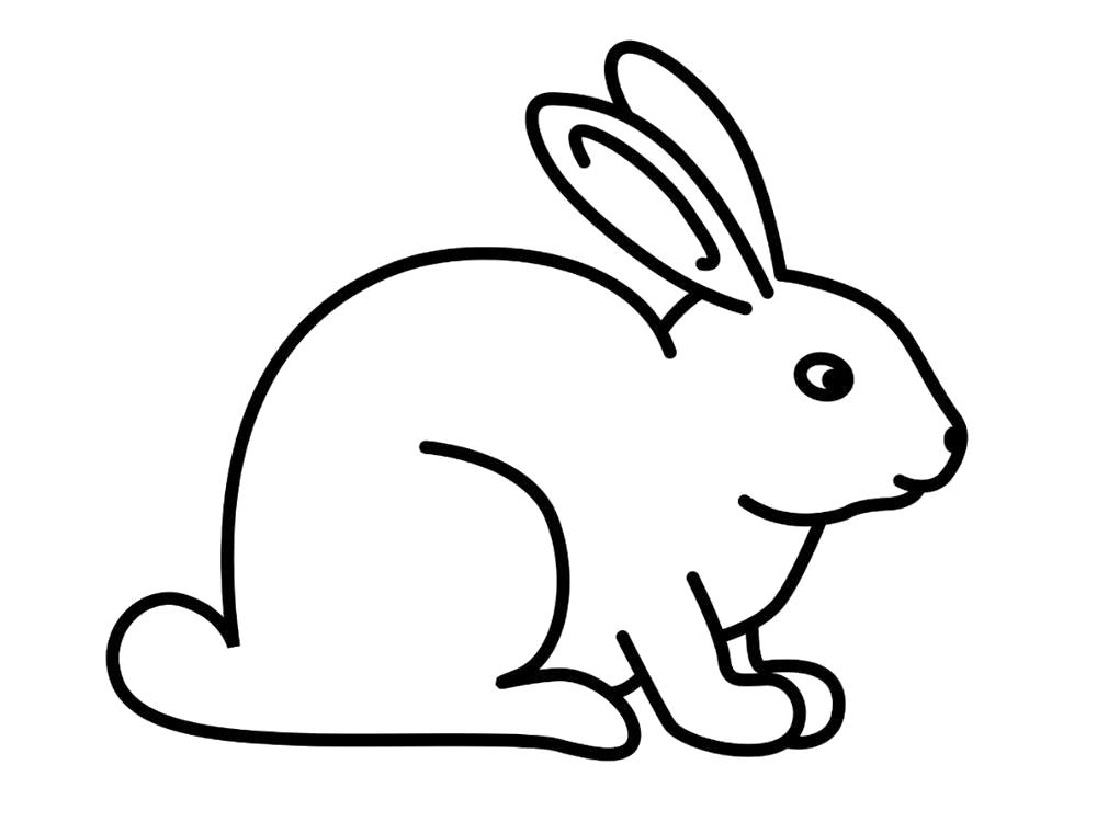 Раскраска  кролик, контур кролика, . Скачать Кролик.  Распечатать Кролик