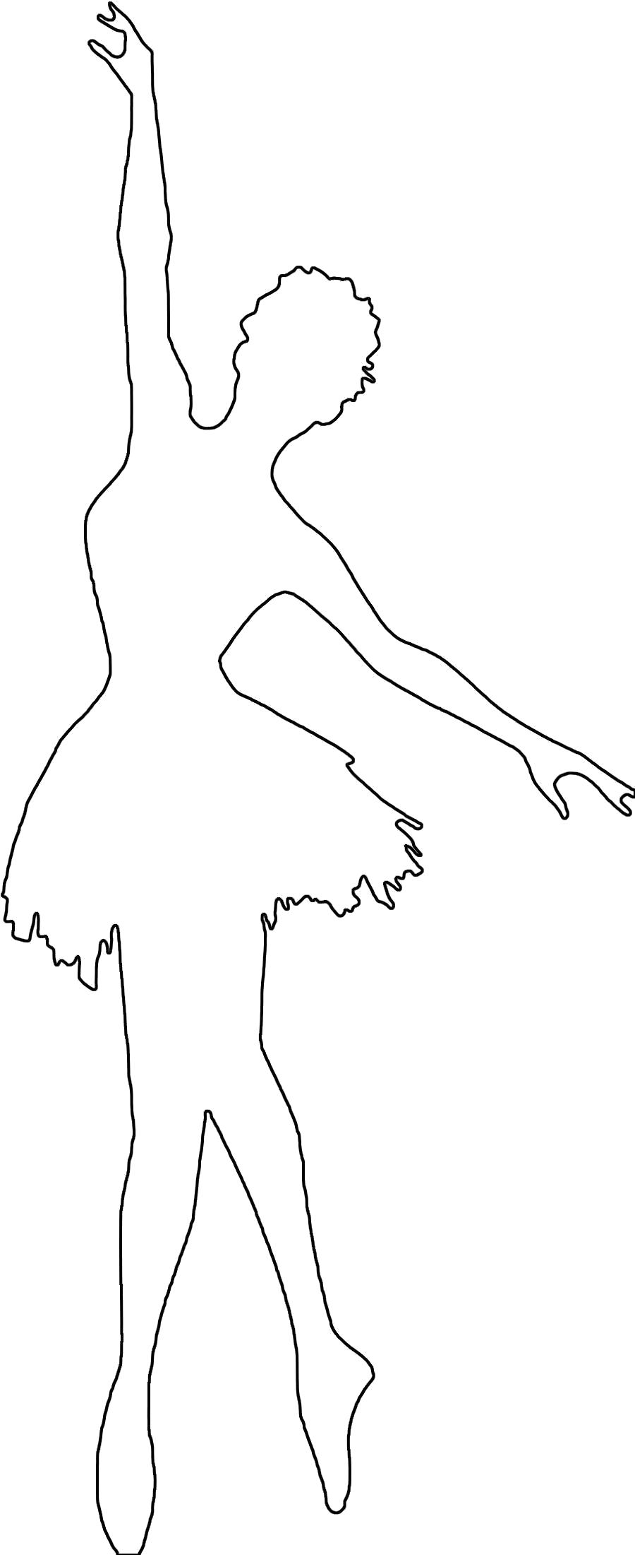 Раскраска Раскраски шаблоны балерин балерина контур для вырезки из бумаги, для детского творчества. Шаблон
