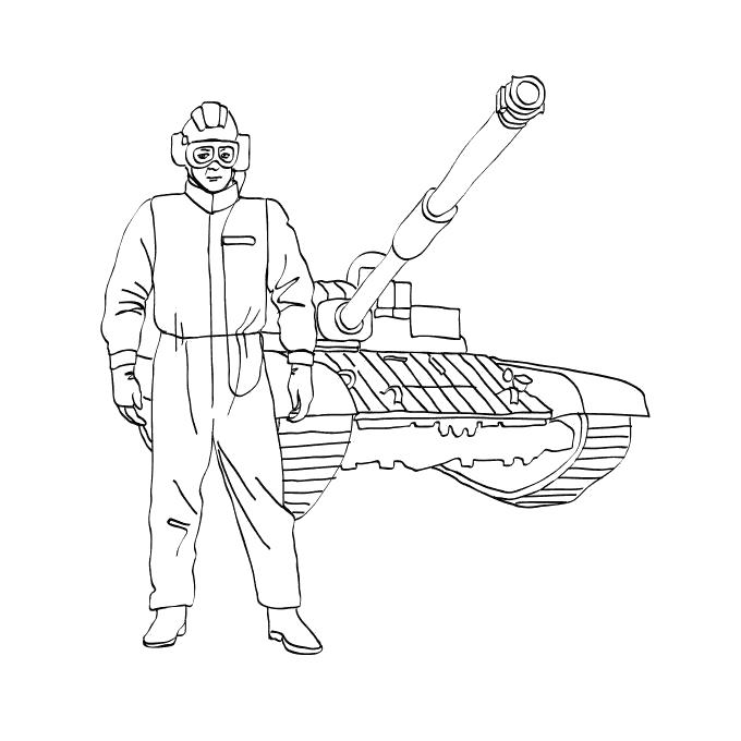 Название: Раскраска танкист. Категория: танки. Теги: танки.