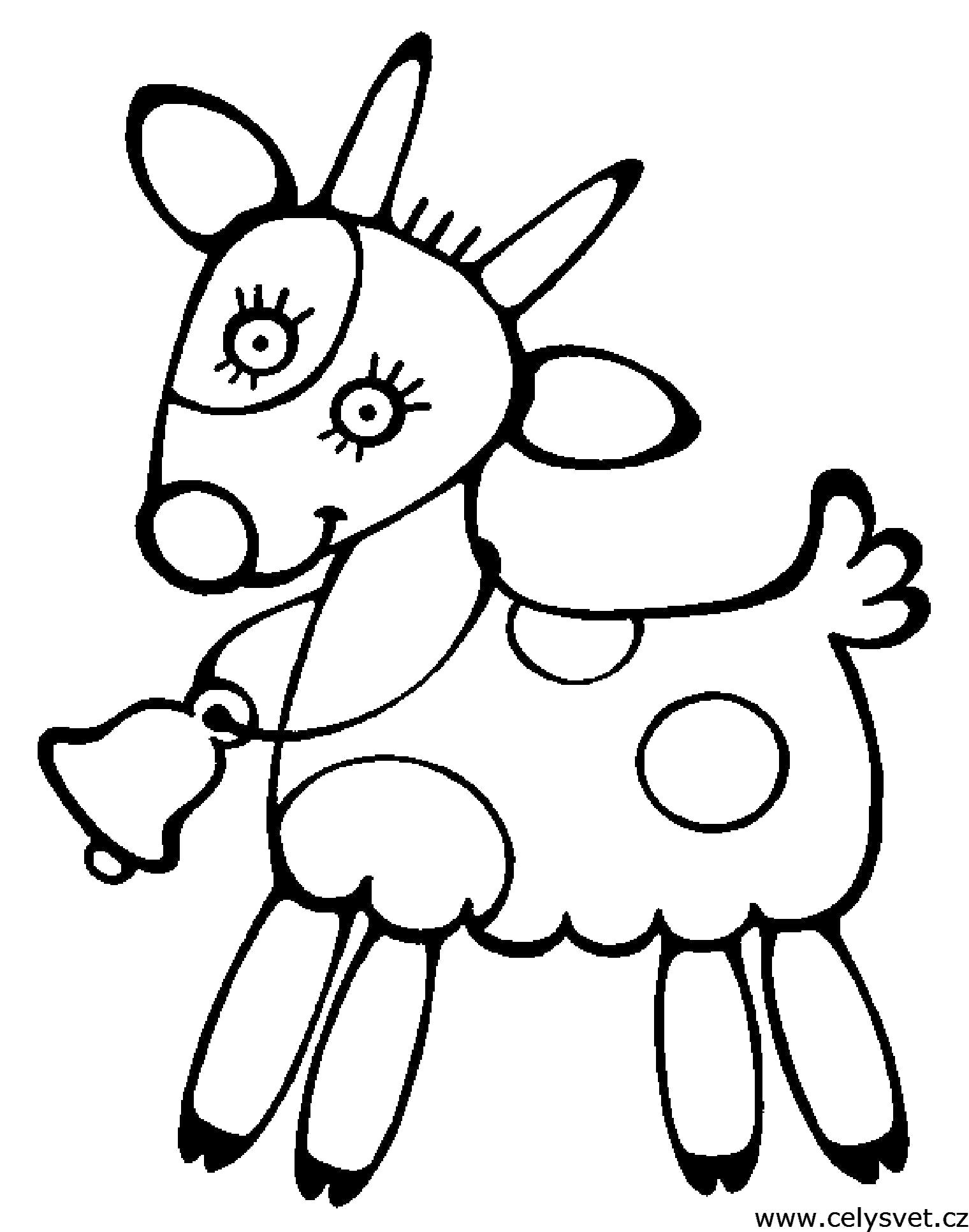 Раскраска Колокольчик козы. Домашние животные