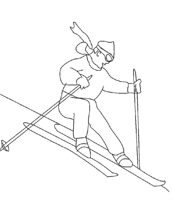 Название: Раскраска Раскраска горные лыжи. Категория: лыжи. Теги: лыжи.