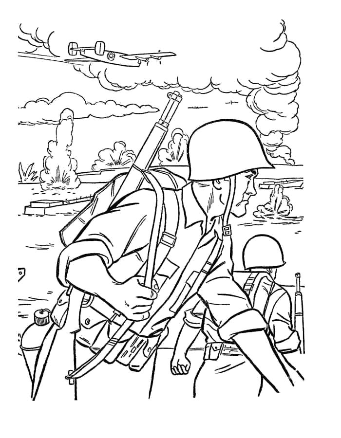 Раскраска Раскраски солдаты. Солдат