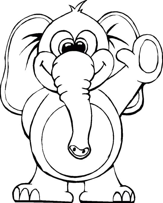 Название: Раскраска Слоник приветствует. Категория: Дикие животные. Теги: слон.