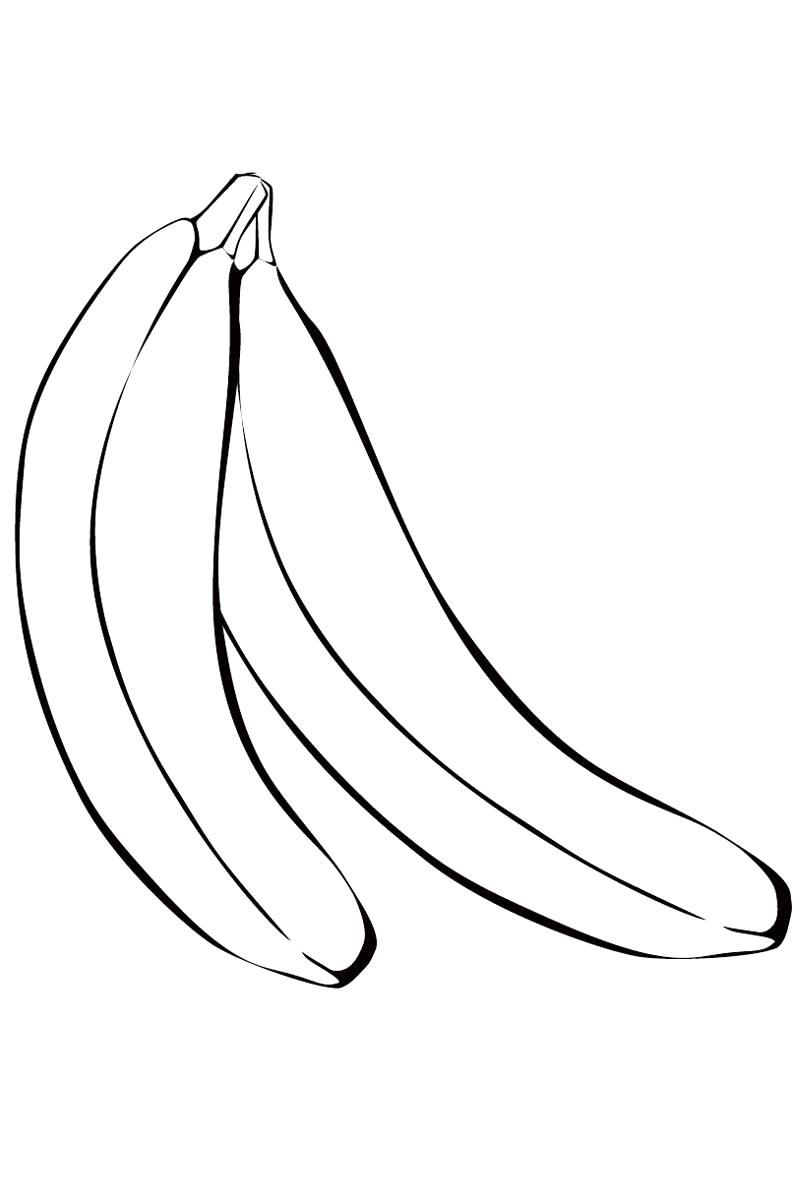 Раскраска Раскраска бананы. Фрукты