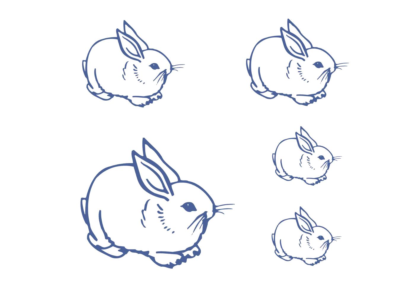 Название: Раскраска Кролики клипарт. Категория: Домашние животные. Теги: Кролик.