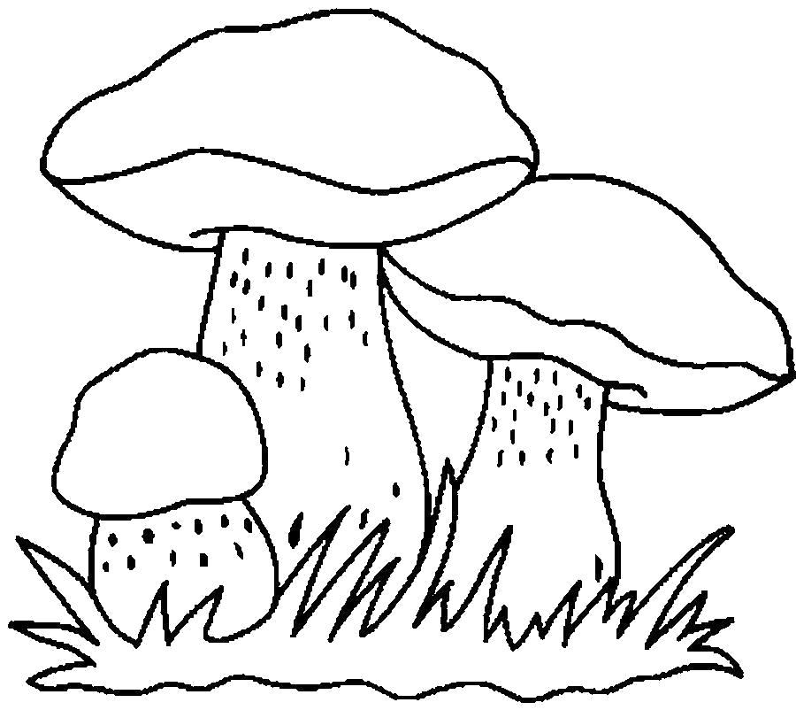 Название: Раскраска Раскраски шаблон гриба три грибочка, контуры для вырезания из бумаги. Категория: растения. Теги: гриб.