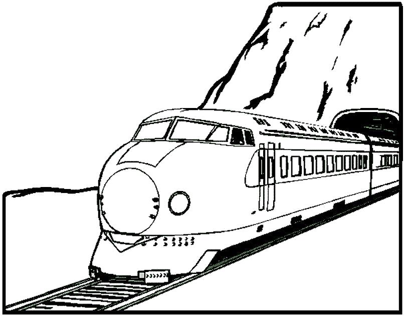Название: Раскраска Скоростной поезд. Категория: для мальчиков. Теги: поезд.