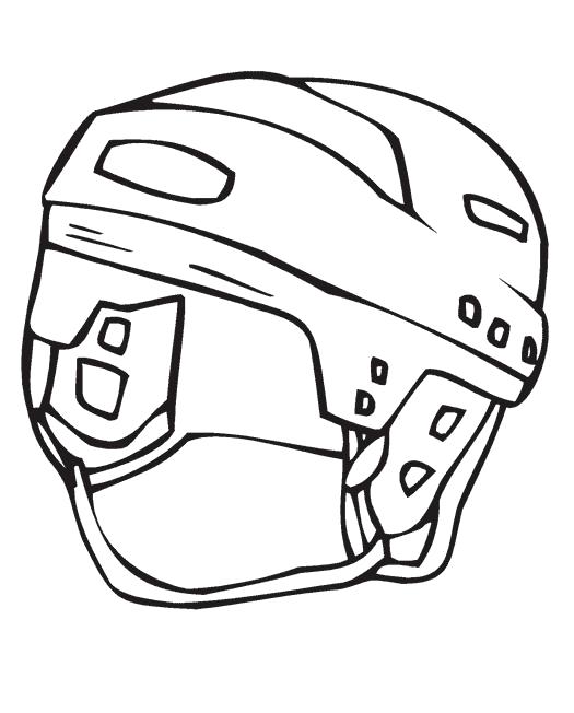 Раскраска Шлем защищает хоккеиста . Скачать .  Распечатать 
