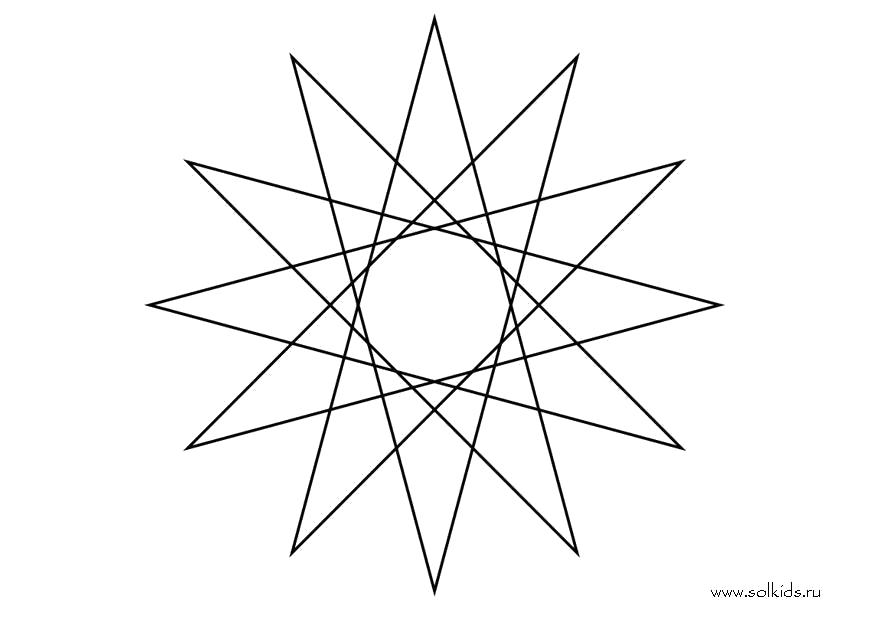 Название: Раскраска Раскраска Звезда - Звездочка. Категория: геометрические фигуры. Теги: звезда, треугольник.