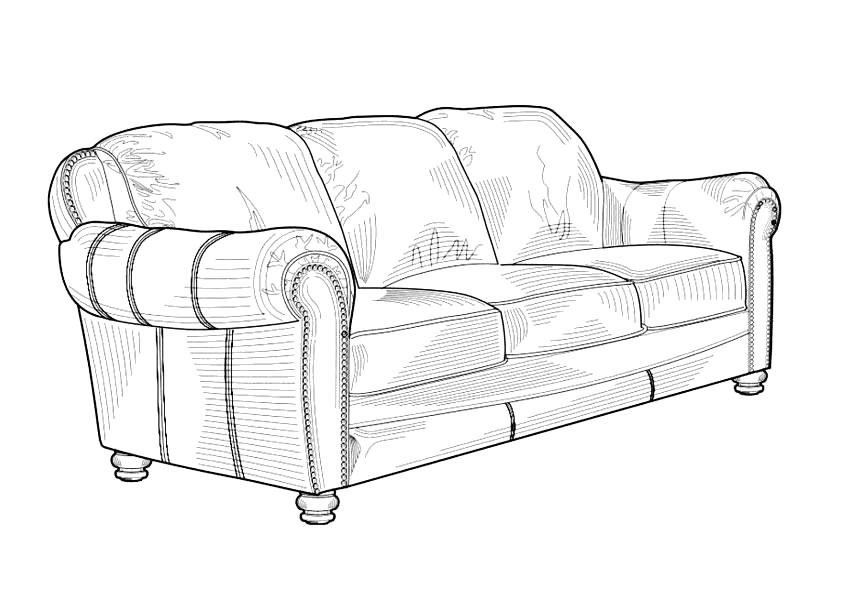 Название: Раскраска диван. Категория: мебель. Теги: мебель.