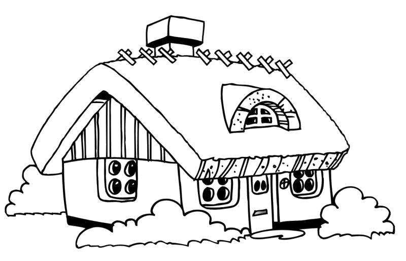 Название: Раскраска Раскраска домик, снежек. Категория: Дом. Теги: Дом.