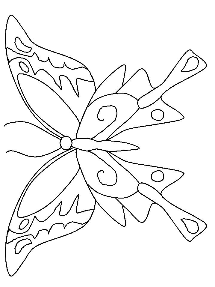 Раскраска Раскраска Красивая бабочка с узорчатыми крыльями. бабочка