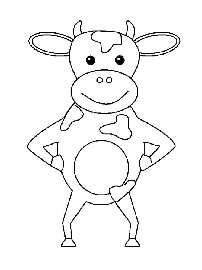 Название: Раскраска Разукрашка Корова. Категория: Домашние животные. Теги: Корова.