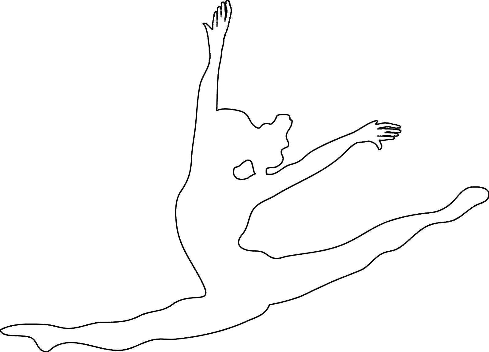 Раскраска Раскраски шаблоны балерин балерина в полете контур для вырезания из бумаги. Шаблон