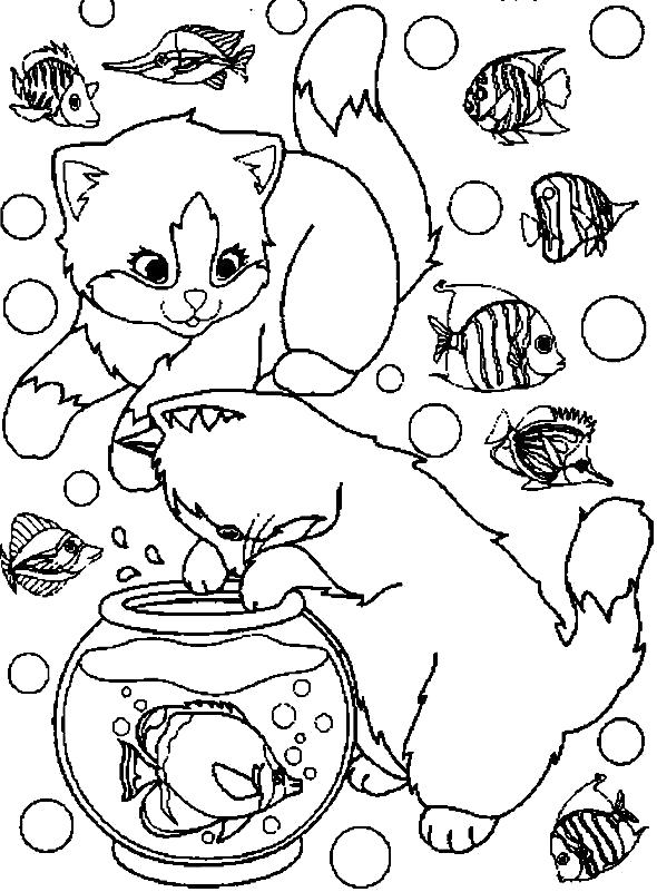 Название: Раскраска Раскраски котов и котят. Категория: Домашние животные. Теги: Котенок.