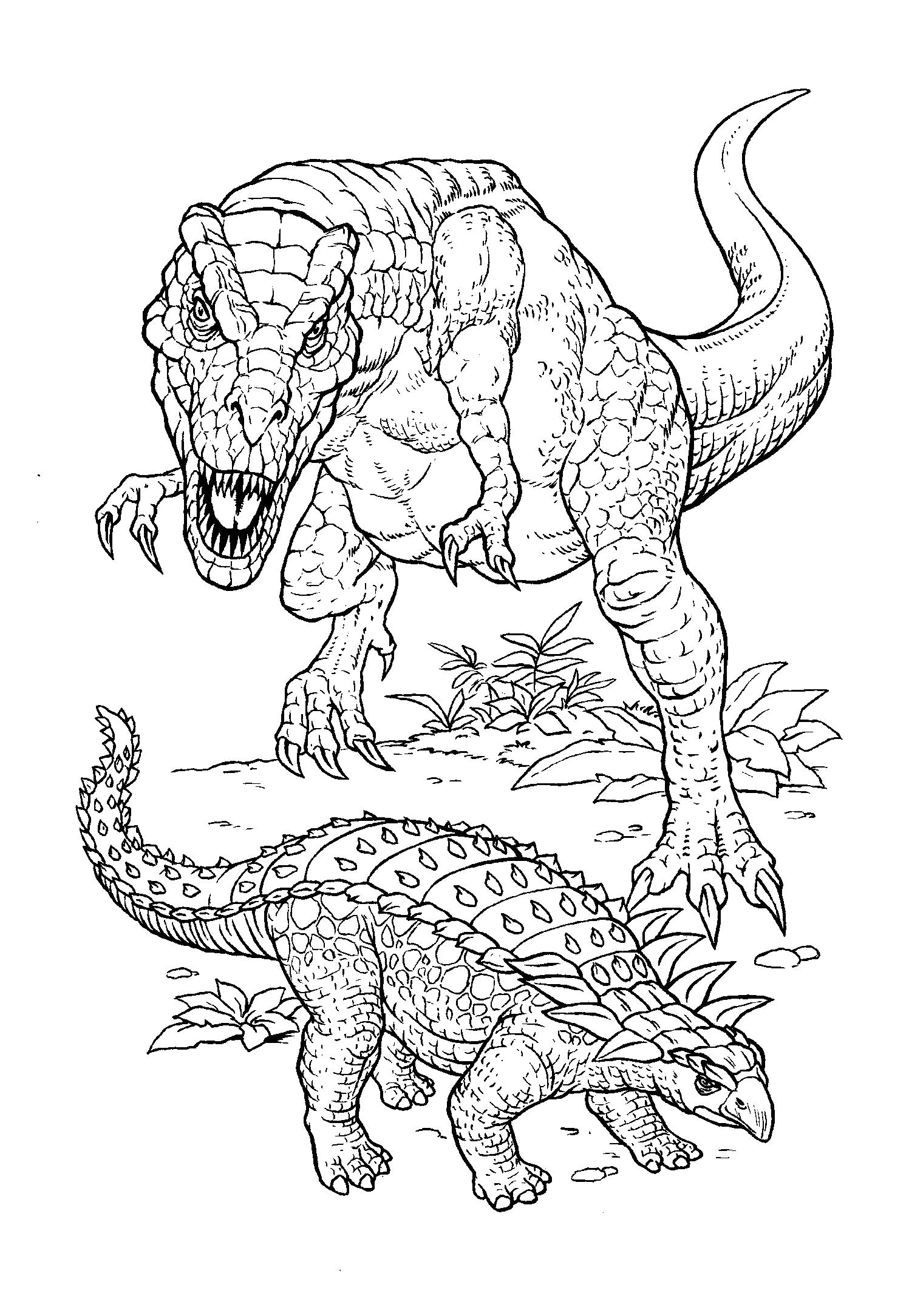 Раскраска раскраска тирранозавр. динозавр