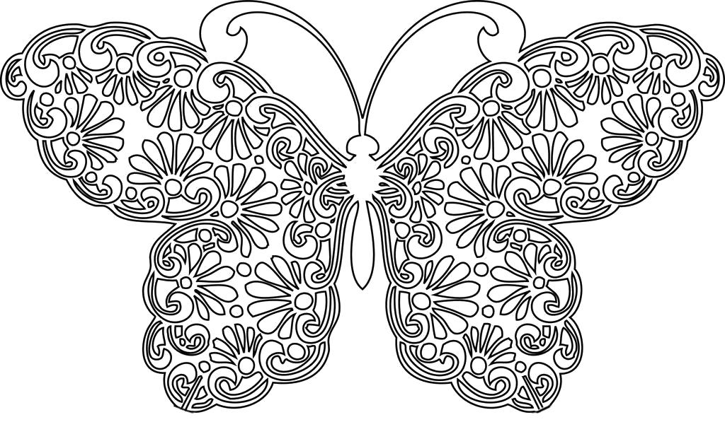 Раскраска  бабочка из ромашек антистресс. Скачать Бабочки.  Распечатать Насекомые