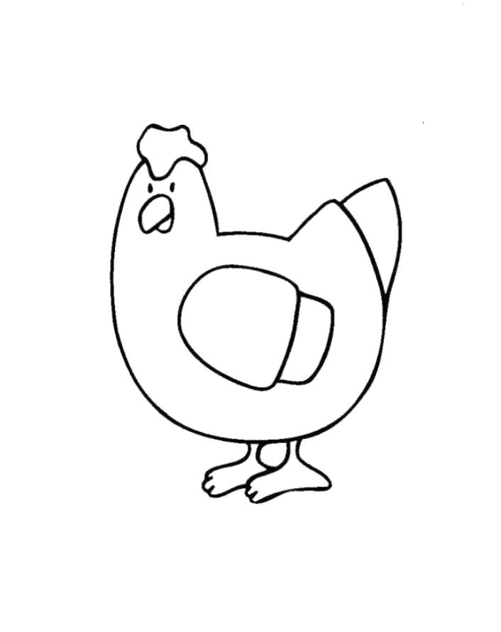 Название: Раскраска Раскраска курица для малышей. Категория: Домашние животные. Теги: Курица.