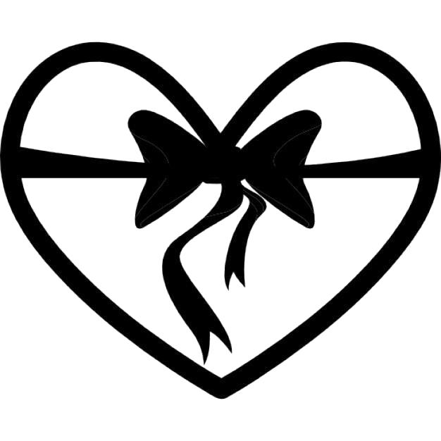 Раскраска Раскраски шаблоны сердечек для вырезания  сердце с бантиком для вырезания из бумаги. День святого валентина