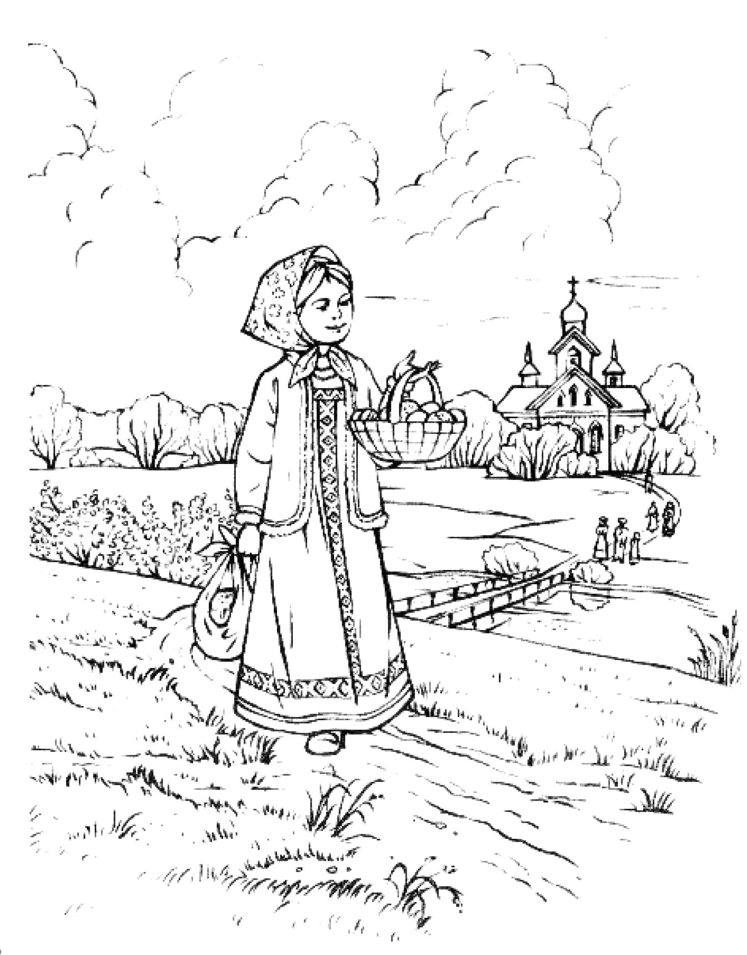 Раскраски православные девочка
