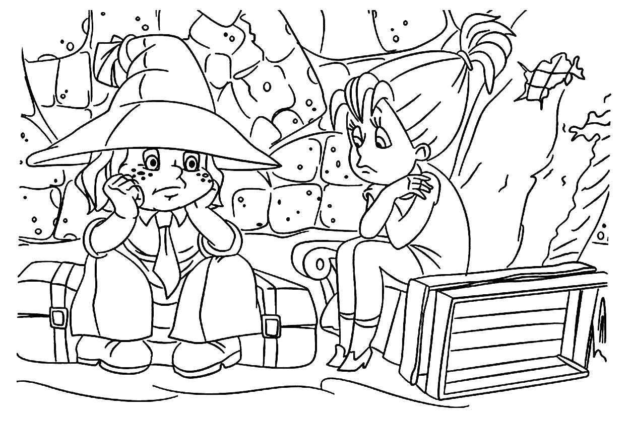 Раскраски из мультфильма Приключения Незнайки и его друзей