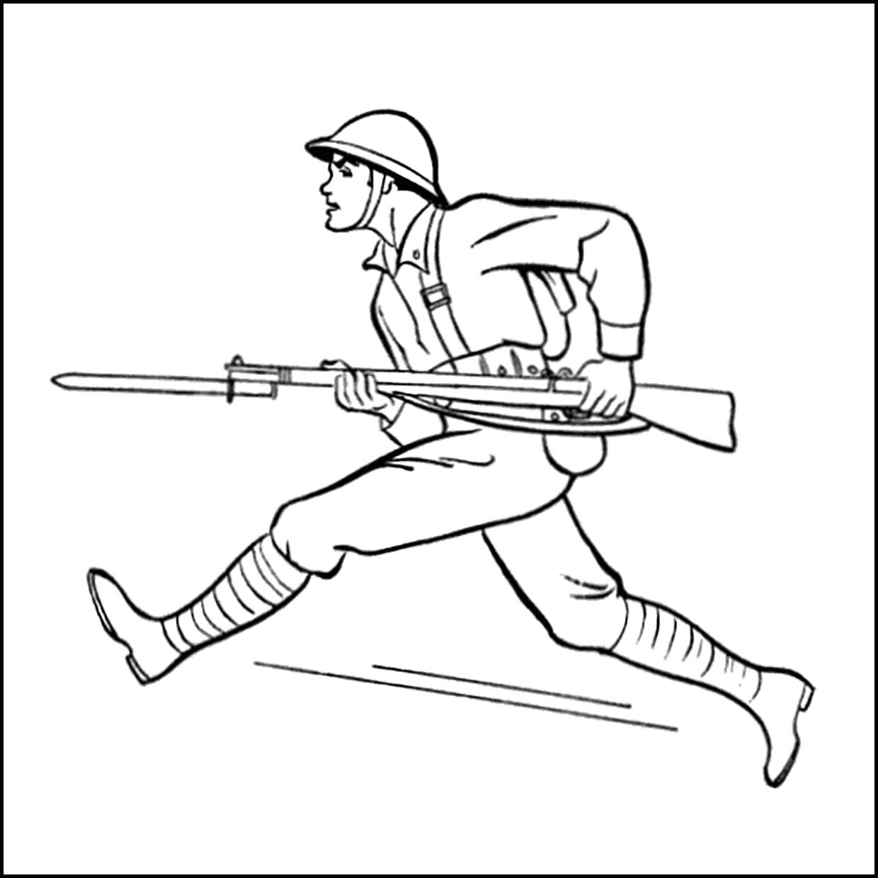 Раскраска Раскраска солдат. 23 февраля