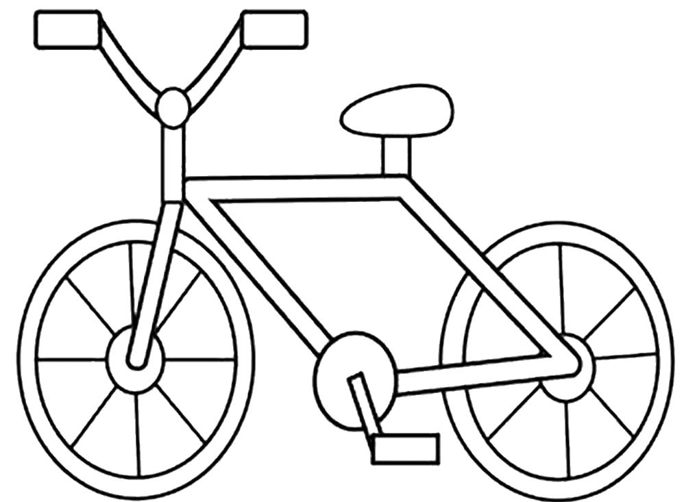 Раскраска Велосипед. Транспорт