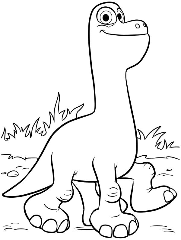 Раскраска  - Хороший динозавр - Бакки старший брат Арло. Скачать динозавр.  Распечатать динозавр