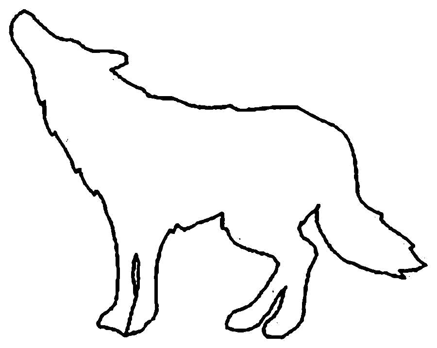 Раскраска контур для вырезания волк. волк