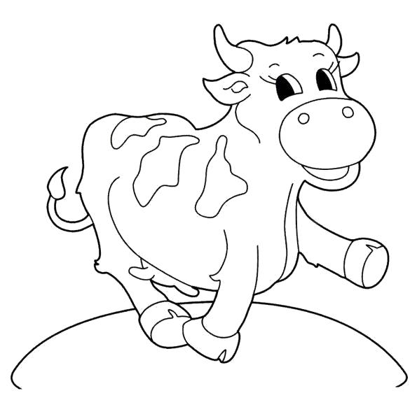 Название: Раскраска Корова шагает вперед. Категория: Домашние животные. Теги: Корова.