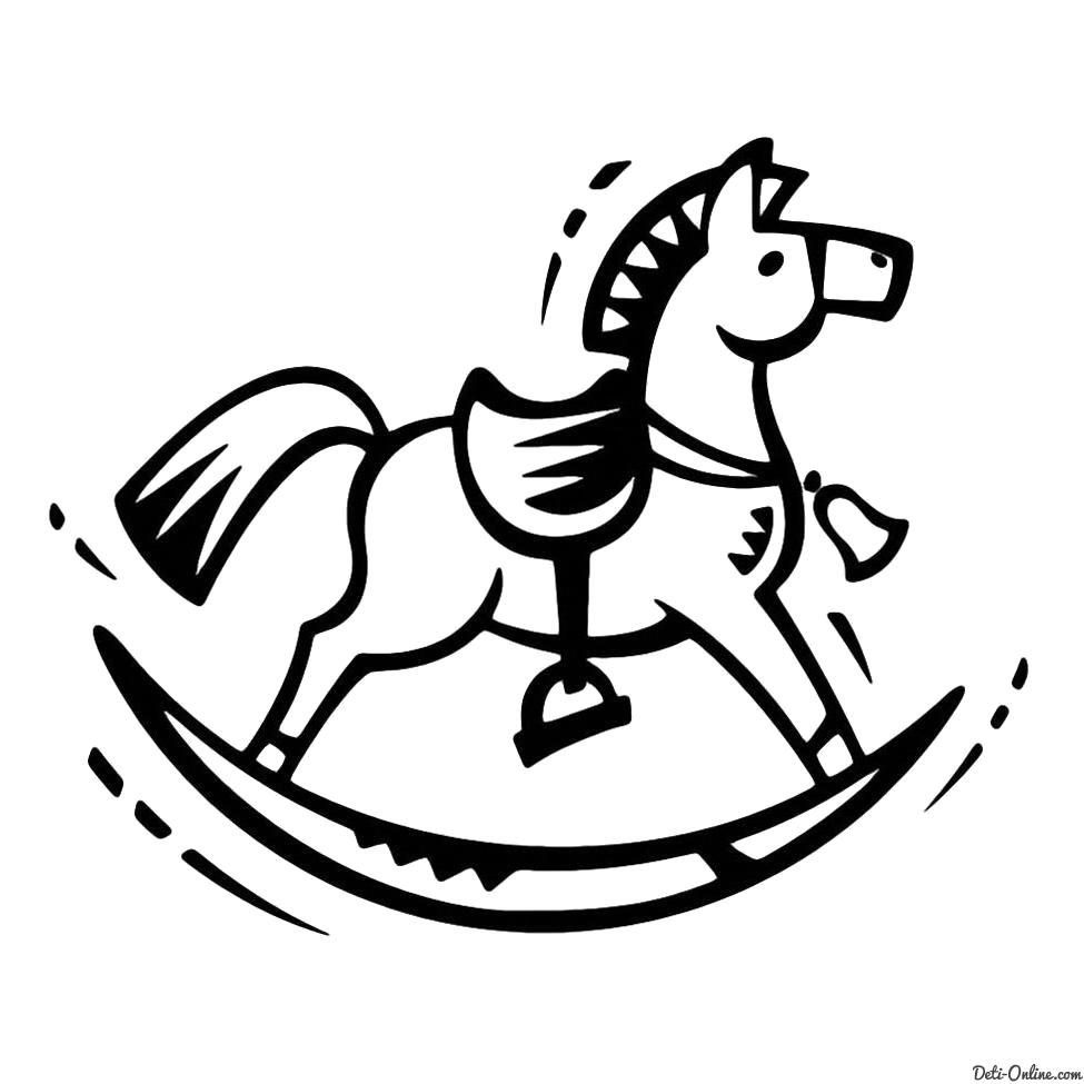 Название: Раскраска  Игрушка - лошадь. Категория: Домашние животные. Теги: Лошадь.