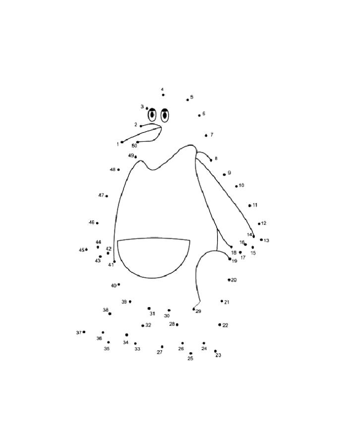 Раскраска Раскраска пингвин по цифрам. Пингвин