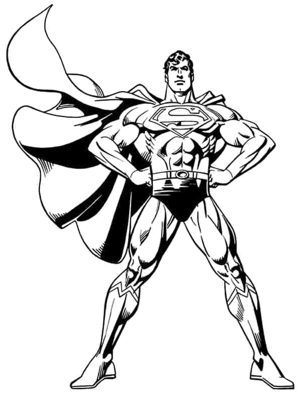 Раскраска Раскраски Супергерои супермен. Комиксы и супергерои