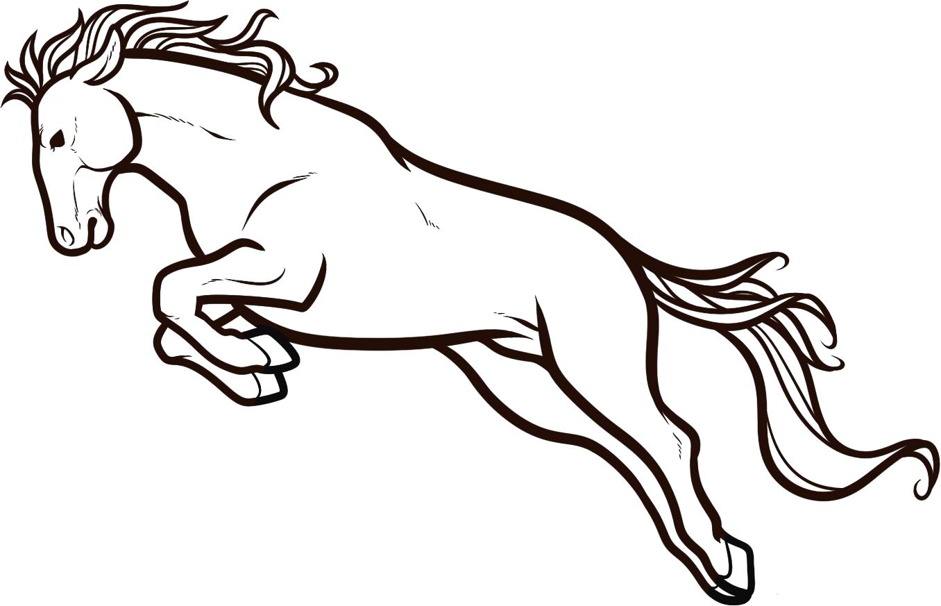 Раскраска Прыжок. Лошадь