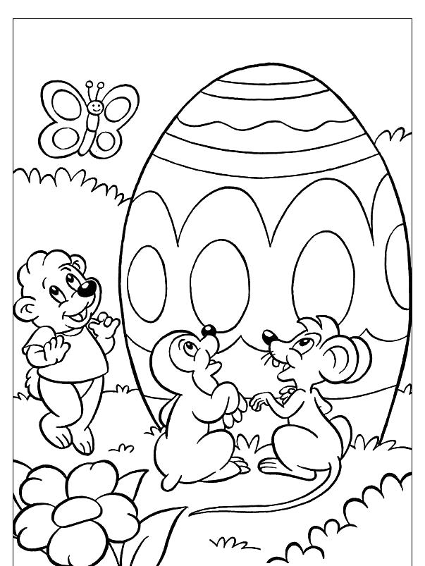 Название: Раскраска мышки с яйцом. Категория: на Пасху. Теги: на Пасху.