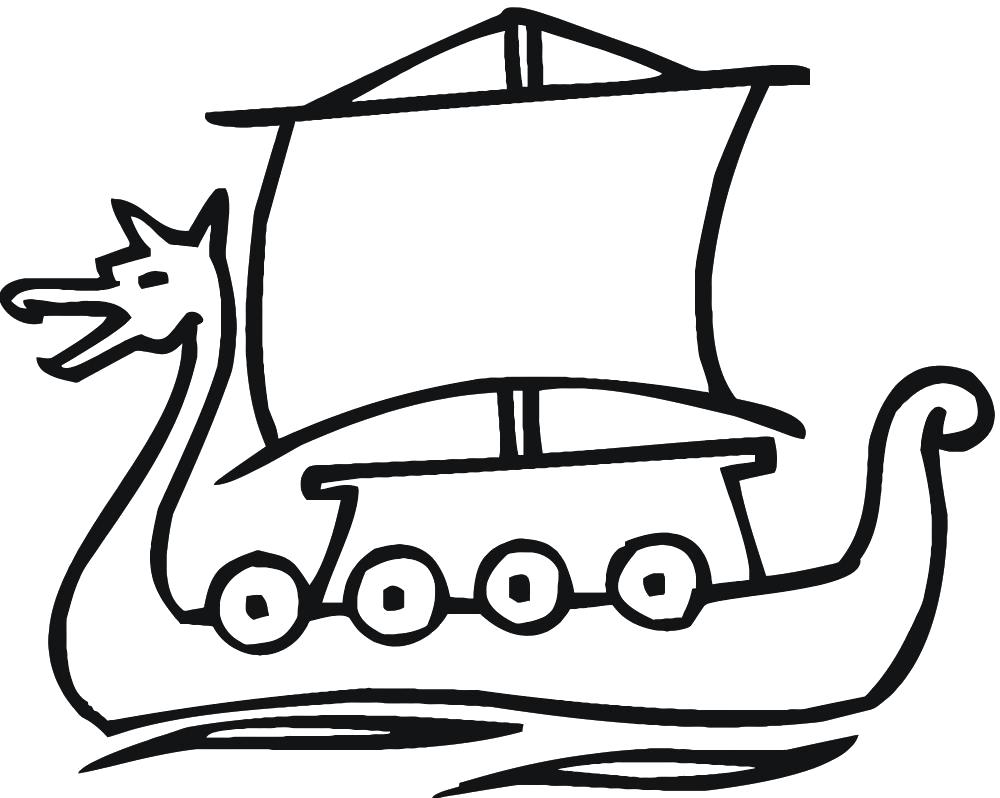 Раскраска Средневековый корабль. 