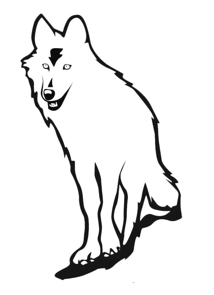 Название: Раскраска Раскраска Волк сидит. Категория: Дикие животные. Теги: волк.