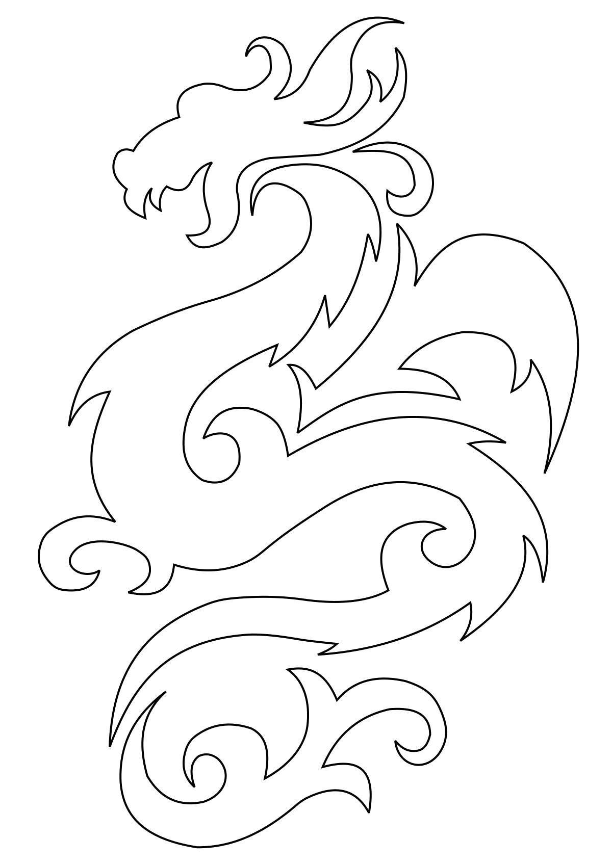 Название: Раскраска рисунки японских драконов. Категория: мифические существа. Теги: дракон.