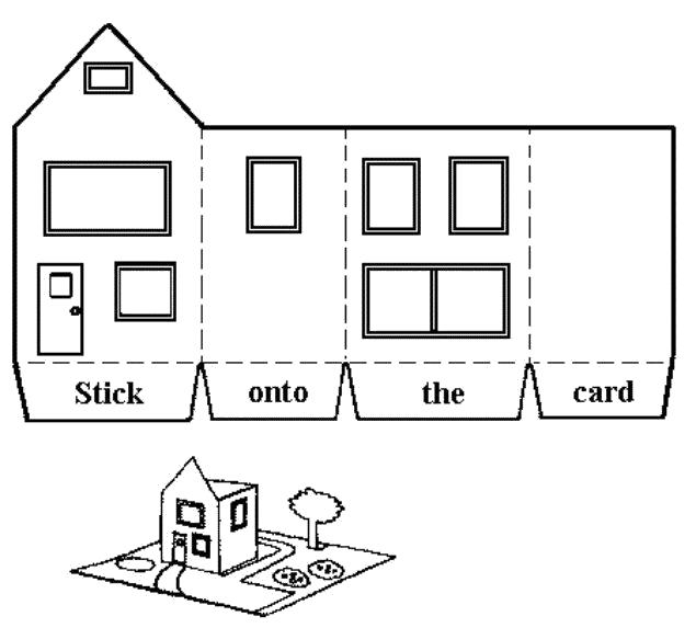 Название: Раскраска шаблон домик из бумаги. Категория: Шаблон. Теги: Шаблон.