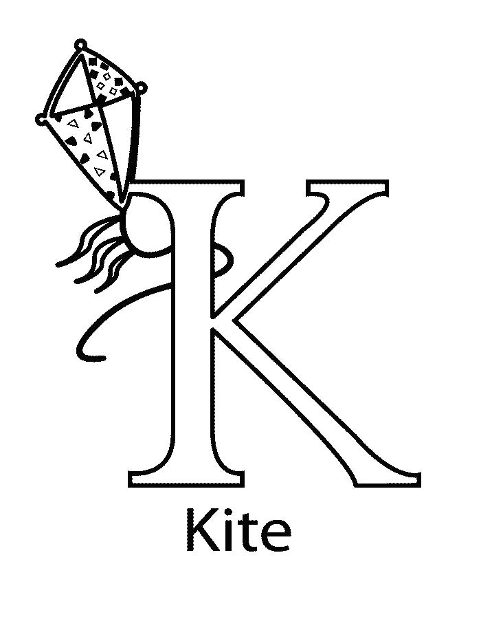 Раскраска K. Английский алфавит