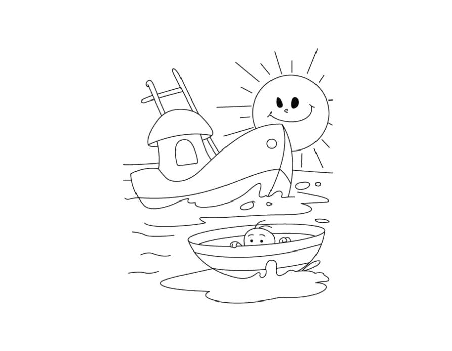 Раскраска Раскраска кораблик детская. Кораблик