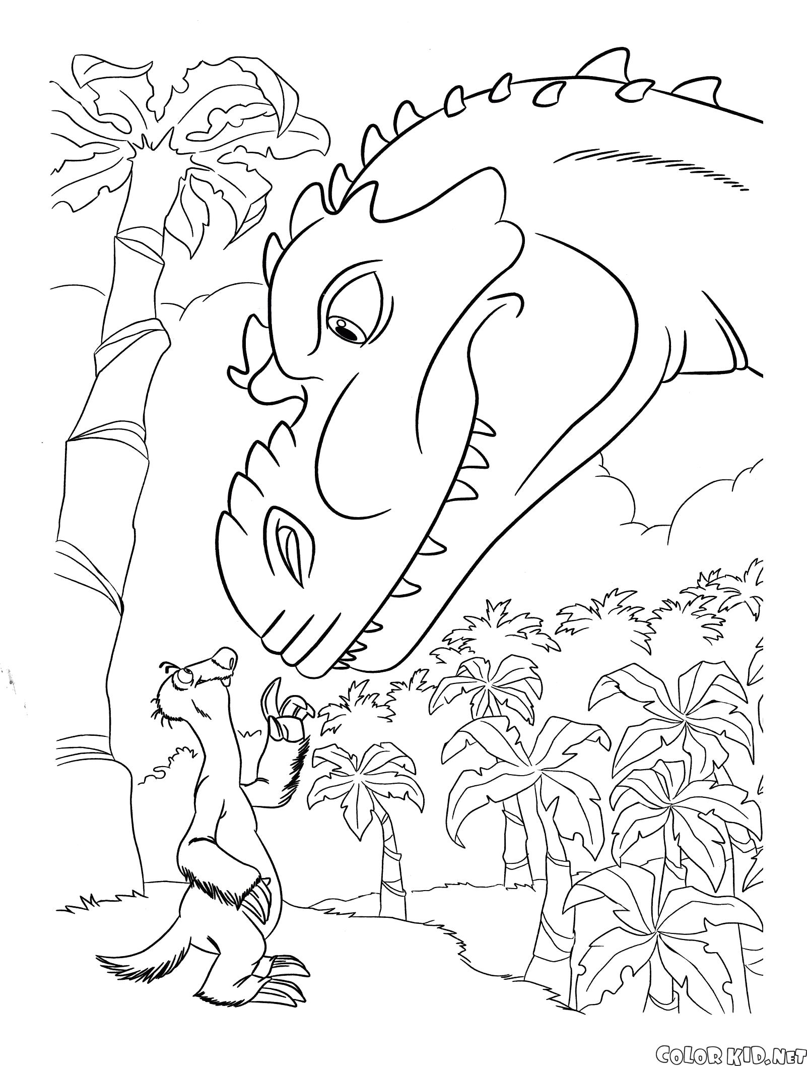 Раскраска Сид и динозавр. динозавр