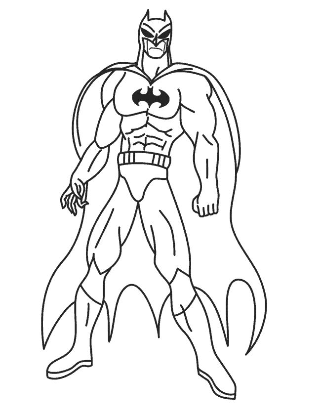 Раскраска Супергерой . Скачать Бэтмен.  Распечатать Бэтмен
