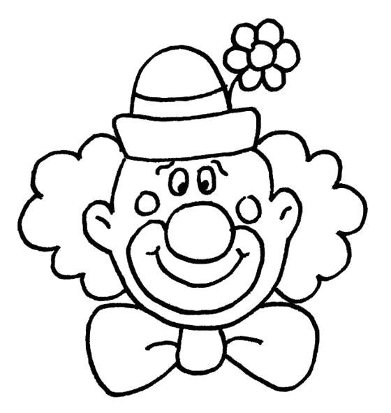 Раскраска Клоун с цветочком. 