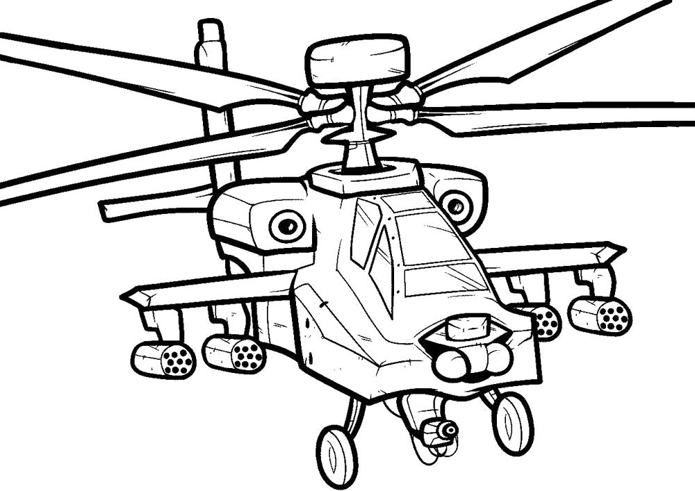 Раскраска Черно-белые картинки вертолеты для раскрашивания. вертолет