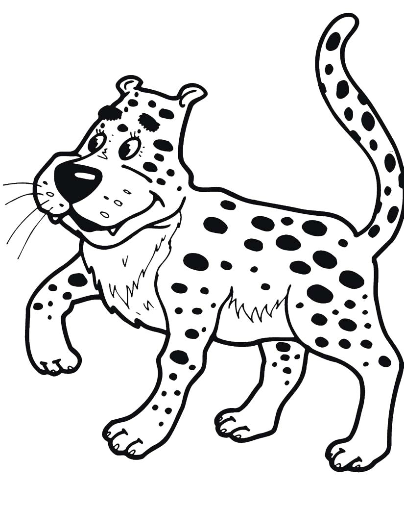 Раскраска Хитрый леопард. Скачать леопард.  Распечатать леопард