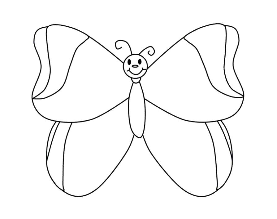 Раскраска Раскраска бабочка малышу. Бабочки