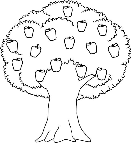 Раскраска Раскраски "дерево с яблоками" скачать и распечатать бесплатно. растения